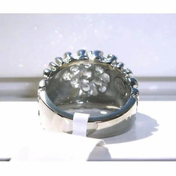 STAINLESS STEEL Men's Nugget CZ Cluster Ring - Picture 8 of 11